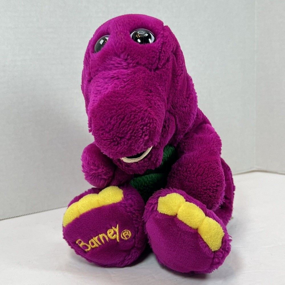 VINTAGE BARNEY & FRIENDS PLUSH HAND PUPPET 1992 DAKIN 14"  Dinosaur PBS